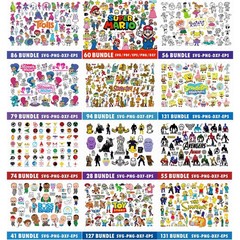 Cartoon Characters Mega Svg Png Bundle, Collecion Chacters Mouse Friends Png