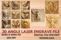3D Laser Engrave Files Bundle, Engraved Wood Art, Digital Download