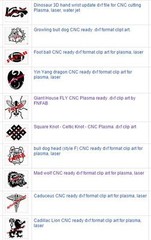 dxf format CNC clip art collection for plasma cutting on flash drive $400 Value