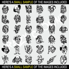 CLOWNS CLIPART-VECTOR CLIP ART-VINYL CUTTER PLOTTER IMAGES & T-SHIRT GRAPHICS CD
