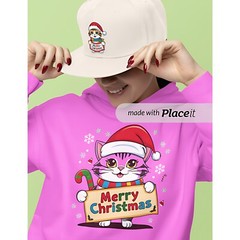 30 Merry Christmas Cat Digital Art Designs Cute Festive Cat Instant Download