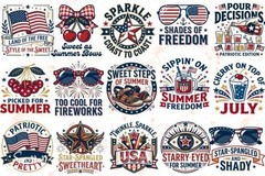 USA 250th Anniversary Clipart PNG Bundle Patriotic Designs, Digital Download