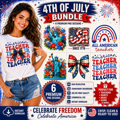 4th of July USA PNG Bundle Retro Sublimation Designs, Digital Download