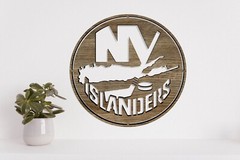 New York Islanders badge laser cut vector files dxf, svg, eps. ai, pdf, png
