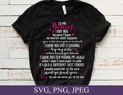 To My Bestie SVG, Best Friend SVG, Friends Gifts, SVG, PNG, Digital Cricut Files