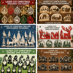 Complete Christmas SVG Vault 160+ Laser Cut Designs, Digital Download