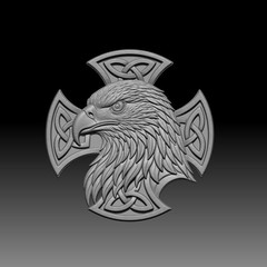 Digital Celtic Eagle – STL – 3D Model for CNC and 3D Printer