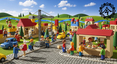 ai art digital download, The toy people who work in Toy Town ,