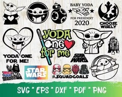 Baby Yoda SVG Bundle – Star Wars Cut Files for Cricut, Silhouette & Laser Cut