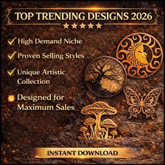 Mystical Laser Cut Files SVG Bundle, 16 Unique Designs, Digital Download