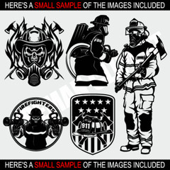 FIREMAN-FIREFIGHTER CLIPART-VECTOR CLIP ART-VINYL CUTTER PLOTTER-EPS GRAPHICS CD