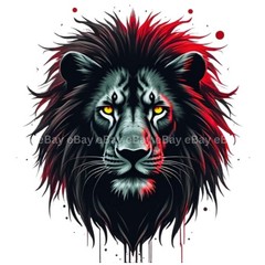 Lion Head Digital Art Bundle (10 Designs) | Fierce Cyberpunk Lion Clip Art