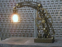 Steam punk wood lamp dxf format file for CNC cutting on CD for LASER
