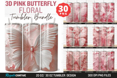 3D Tumbler Wrap Bundle PNG 20oz 30oz Skinny Sublimation , Digital Download