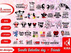Day valentine and friends, bundle design, Svg, cricut, png, Silhouette archivos.