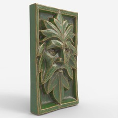 CNC Green Man Face – & Carving Model – STL File for Laser Engrave & CNC Route