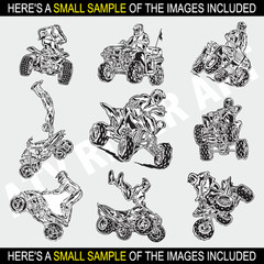 ATV RIDER CLIPART -VECTOR CLIP ART-VINYL CUTTER PLOTTER IMAGES & EPS GRAPHICS CD