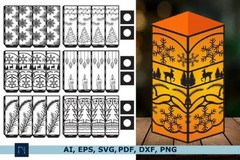 3D Lanterns SVG Bundle Laser Cut, Light Box Decor, Digital Download