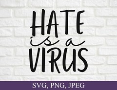 SVG, PNG, “Hate Is A Virus, Stop Asian Hate, Asian American Lives” For Cricut