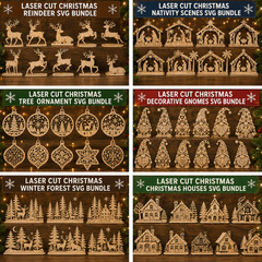 Complete Christmas SVG Vault 160+ Laser Cut Designs, Digital Download