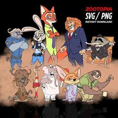 Zootopia Zootropolis SVG Instant Digital PNG CNC Clip Arts Pack Bundle Cutting
