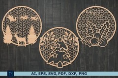 Christmas Wall Decor SVG Bundle, Laser Cut Files, Digital Download
