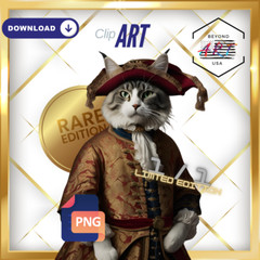 Rare (1 of 1 Limited Edition) – Royalty Cat from the 1700s in – Clip Art #1