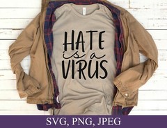 SVG, PNG, “Hate Is A Virus, Stop Asian Hate, Asian American Lives” For Cricut
