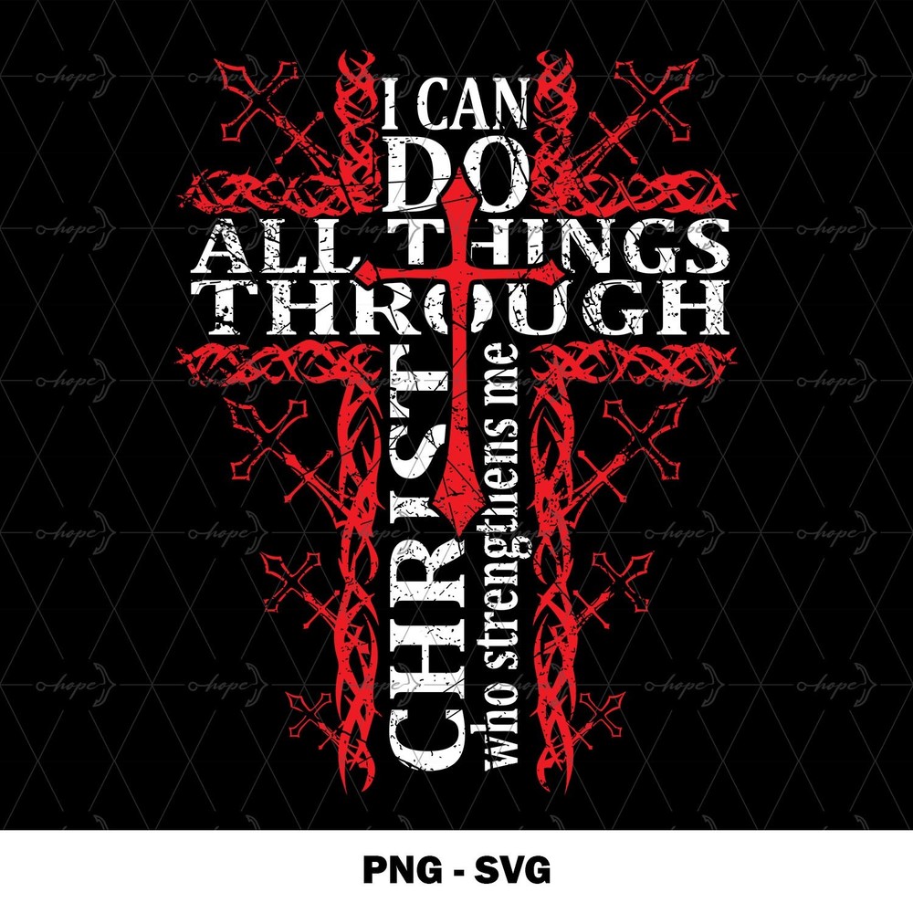 Christian Bible Verse Quotes PNG SVG Printable Clipart I Can Do All Things