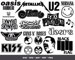 Rock Band SVG Bundle, SVG Files for Print & Cricut, Silhouette & Laser Cutting