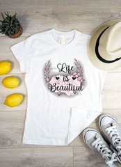 Life is Beautiful PNG Clip Art Colorful Abstract Sublimation Design Digital