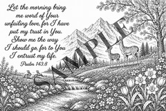 Psalm 143:8 Bible Scripture PNG/JPG CAD files for laser engraving 4 files