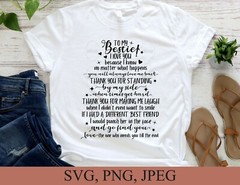 To My Bestie SVG, Best Friend SVG, Friends Gifts, SVG, PNG, Digital Cricut Files