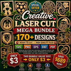 Lovely Laser Cut Mega SVG Bundle, 170+ Unique Designs, Digital Download