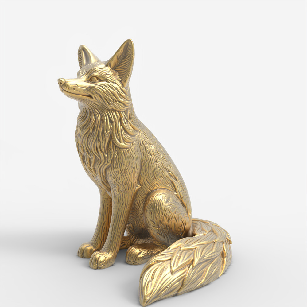 Fox Art – & 3D Art File – STL for CNC Router & 3D Printing