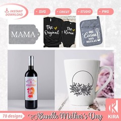 Bundle 78 Mother’s Day, Svg, cricut, png, Silhouette file digital