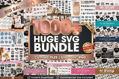 1000 SVG Mega Bundle Cutting Files DXF PNG Craft Designs
