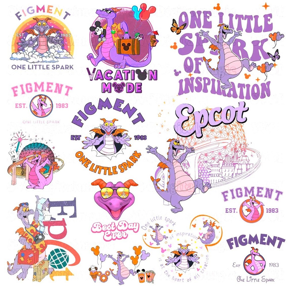 Retro Cartoon Png Bundle, Purple Dragon Png, Cartoon Dragon Png for Sublimation