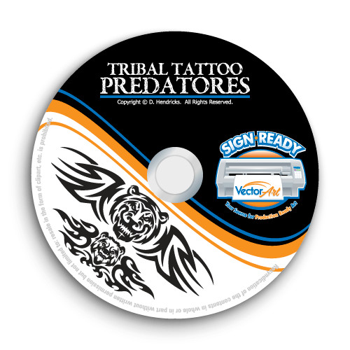 TRIBAL TATTOO PREDATOR CLIPART -FLAMES VECTOR CLIP ART -VINYL CUTTER PLOTTER CD