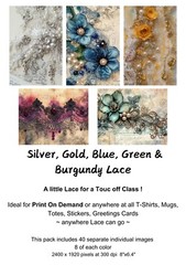 Digital Download Clip Art “LACE, PEARLS & PRECIOUS STONES”, pack of 40