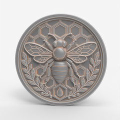 CNC Bee Medallion – Model – STL File for Laser & CNC Routing