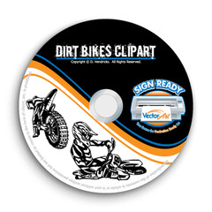 DIRT BIKES-MOTORCYCLE CLIPART -VECTOR CLIP ART -VINYL CUTTER PLOTTER GRAPHICS CD