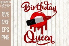 Birthday Queen Lips Lipstick SVG DXF EPS PNG Cut File Cricut & Silhouette Cameo