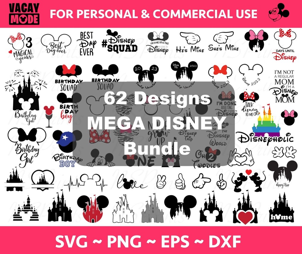 62 Designs MEGA Disneyy Trip SVG Bundle, Family Vacation 2022 SVG, Magicland SVG