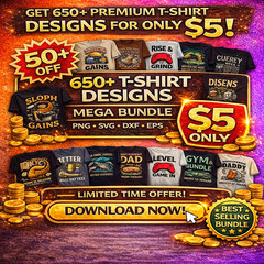650+ T-Shirt Designs Bundle | Print On Demand Mega Pack | Digital Download