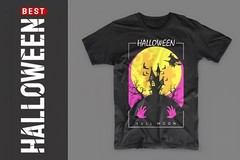 7 Halloween T-Shirt Bundle | PNG SVG EPS | Scary Pumpkin Ghost Witch Designs