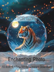 Digital Image Picture Wallpaper Background AI Art Digital Download Tiger