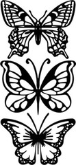 3 butterflies silhouette – DXF SVG DWG PDF CNC Plasma Laser Wood