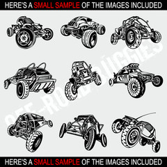 OFF-ROAD BUGGIES CLIPART-VECTOR CLIP ART-VINYL CUTTER PLOTTER+TSHIRT GRAPHICS CD