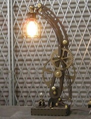 Steam punk wood lamp dxf format file for CNC cutting on CD for LASER